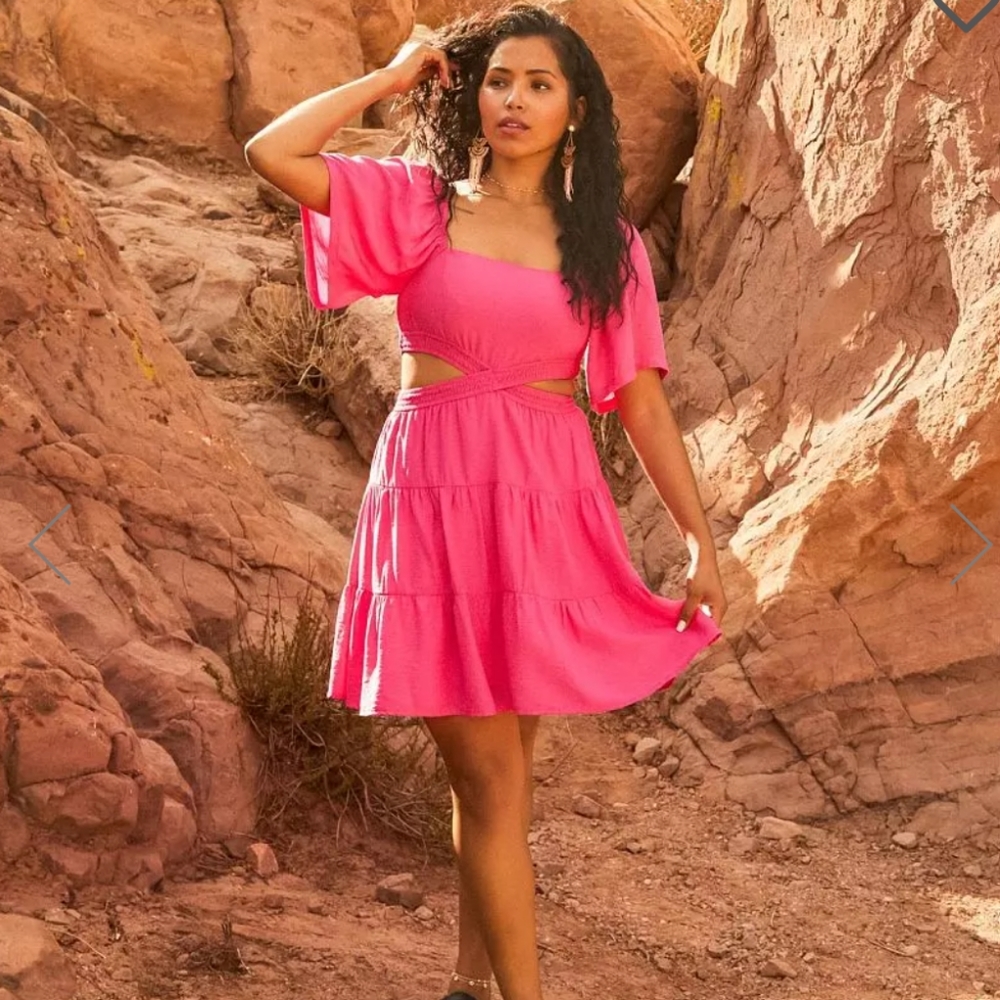 NWT SHE+SKY Hot Pink cutout dress Small/XS